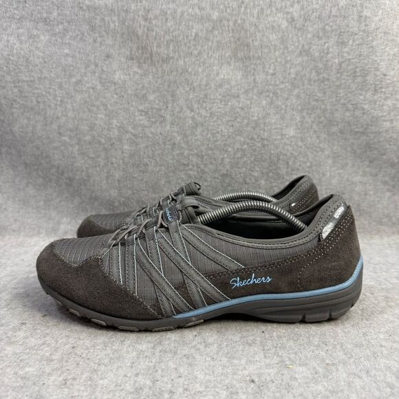 Skechers Shoes Womens Size 8 Relaxed Fit Memory Foam Slip On Grey Sneakers 22551 - Picture 1 of 10